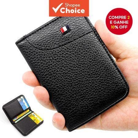 Carteira RFID Ultrafina Masculina-Porta-Cartões Fino Para De Crédito E Identificação
