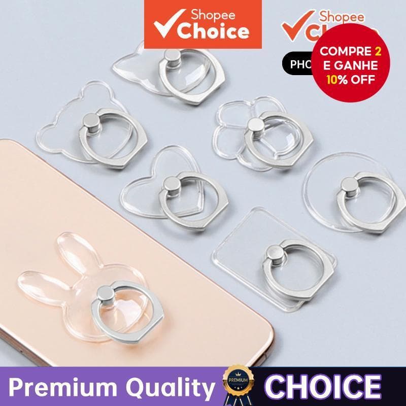 Suporte Universal Para Anel De Dedo Telefone , De Montagem Traseira Anti-Queda Transmissão Ao Vivo De Vídeo E Uso Diário