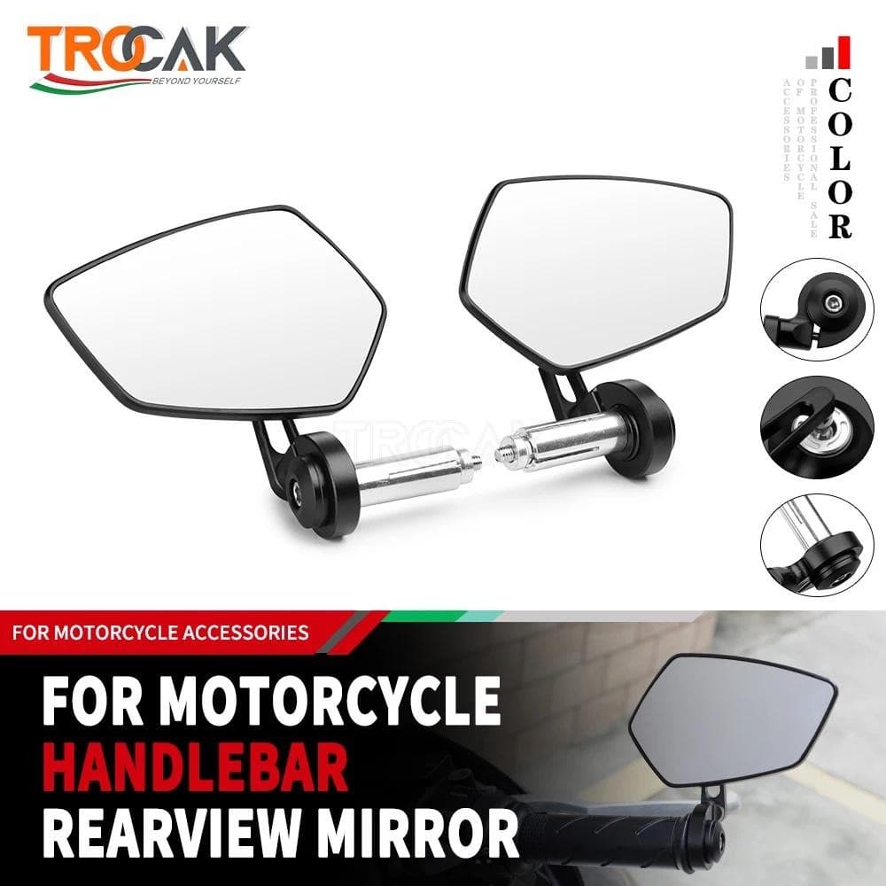 Para Yamaha Kawasaki Universal 7/8 " Espelho Retrovisor Lateral Guiador Final Rotação Acessórios Da Motocicleta
