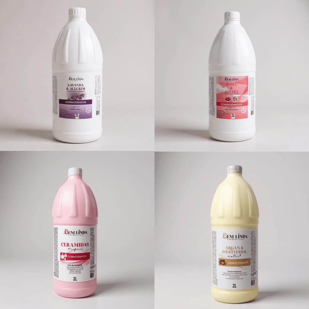 Condicionador Profissional 2 Litros Diversas Fragrâncias Hidratação Brilho Maciez Uso Diário Salão