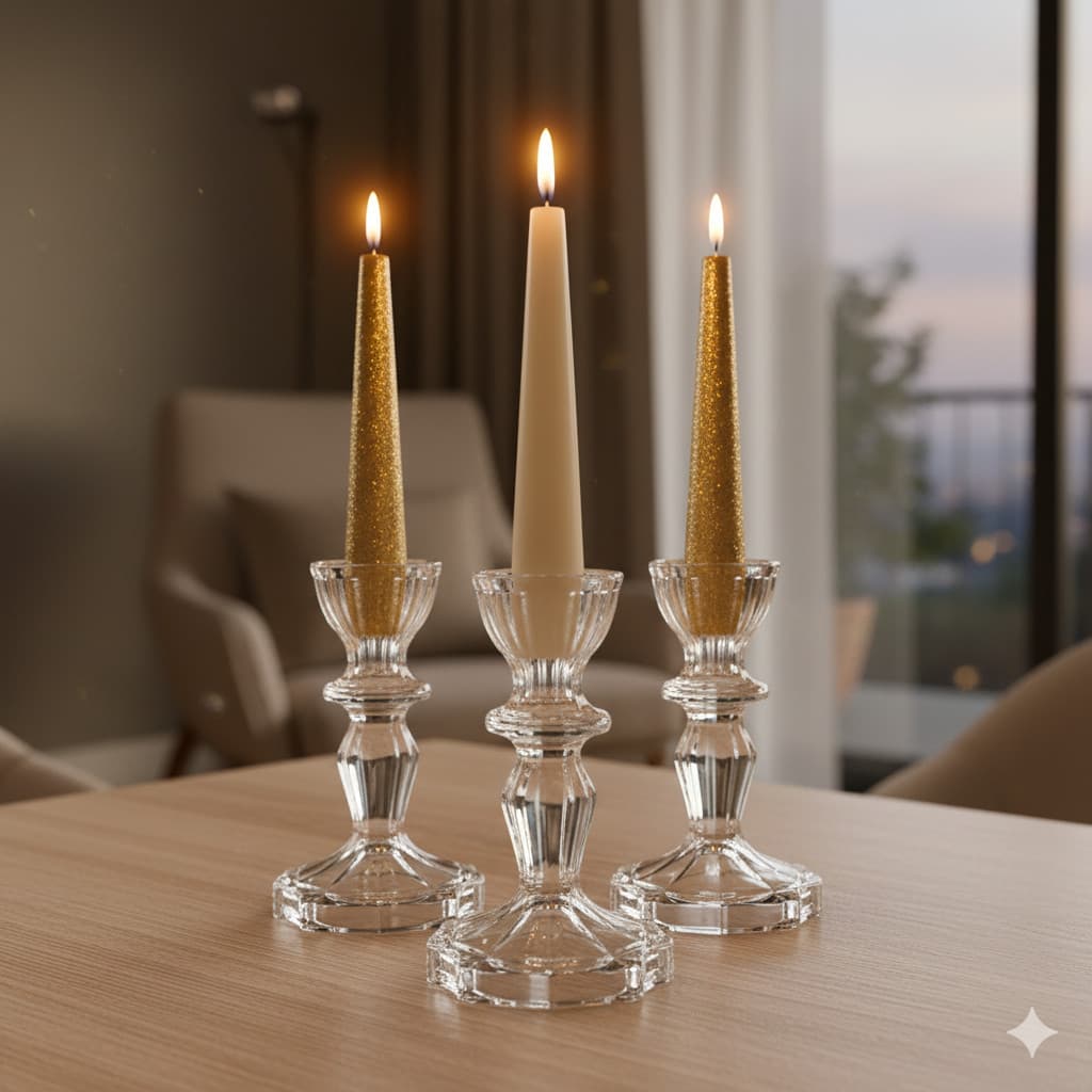 Porta Castiçal De Vidro Porta Velas Enfeite Decoração Suporte De vela Cartiçal Mesa Candelabro