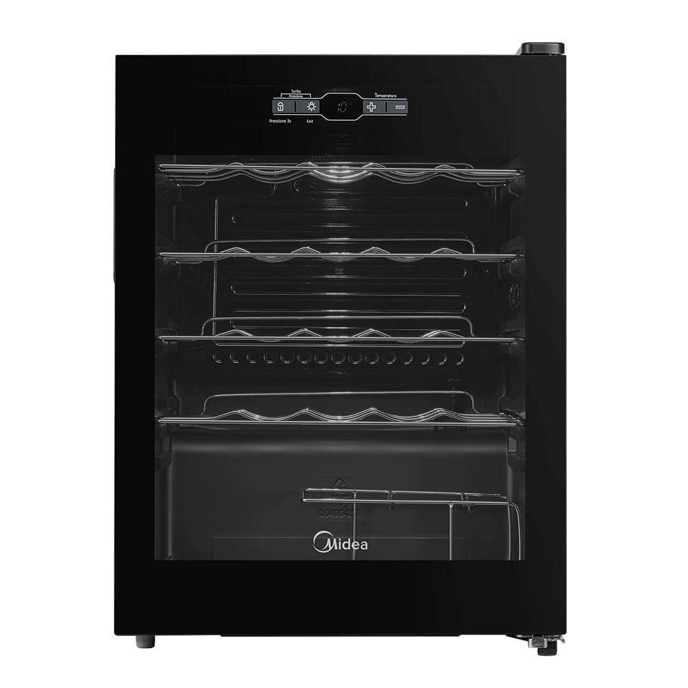 Adega de Vinhos Midea Inverter para 24 Garrafas com até 18°C - MDRW110FGGGL3
