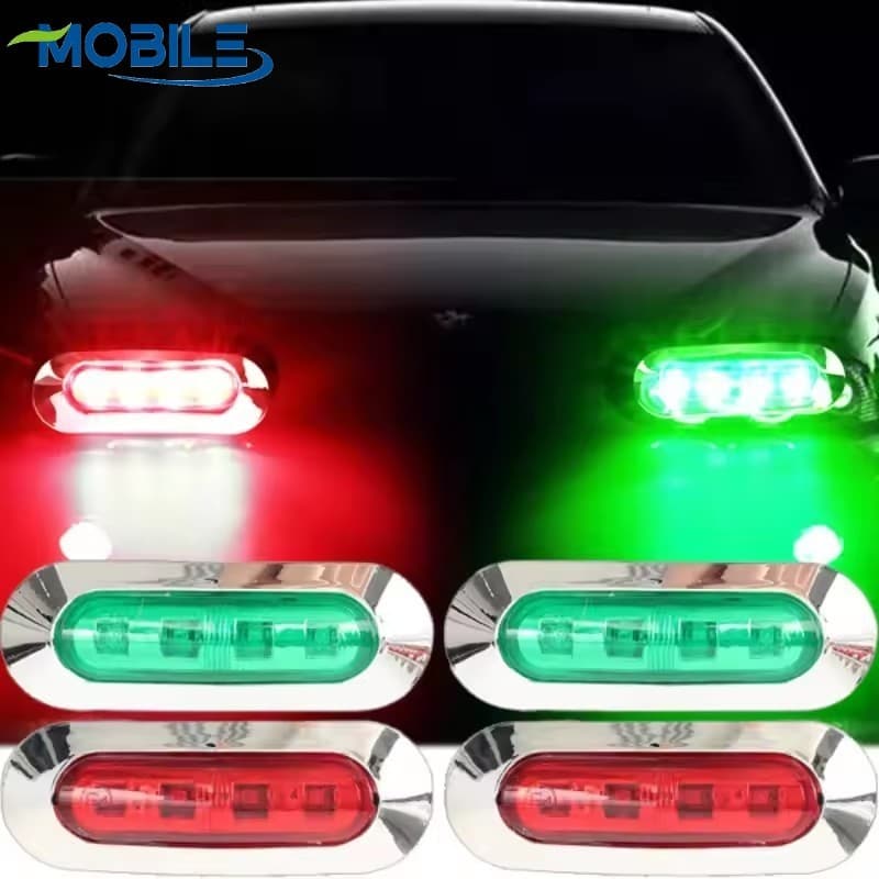 Luz De Advertência De Duas Cores De 9 Funções , Sinal Vermelho/Verde Com Material PS + ABS Durável , Tamanho Compacto 9.