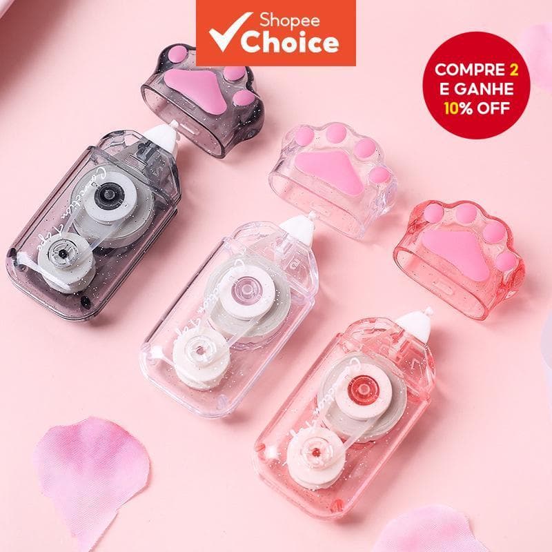 Fita Corretiva De Pata De Gato Preta/Branca/Rosa-Saída De Grande Capacidade Para Escola E Escritório