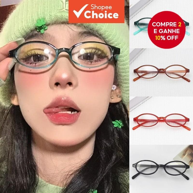 Óculos De Luz Azul Retrô Y2K-Lentes Gradientes De Armação Pequena Japonesa e Coreana Para Mulheres