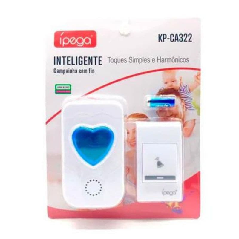 Campainha De Coração Residencial de Tomada Sem Fio Wireless 32 Toques Alcance 100 metros CA322-Touro