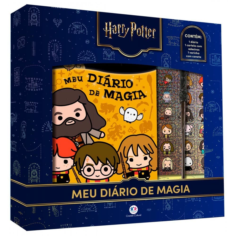 Livro Harry Potter - Meu Diário de Magia com Varinha-Caneta e Ades