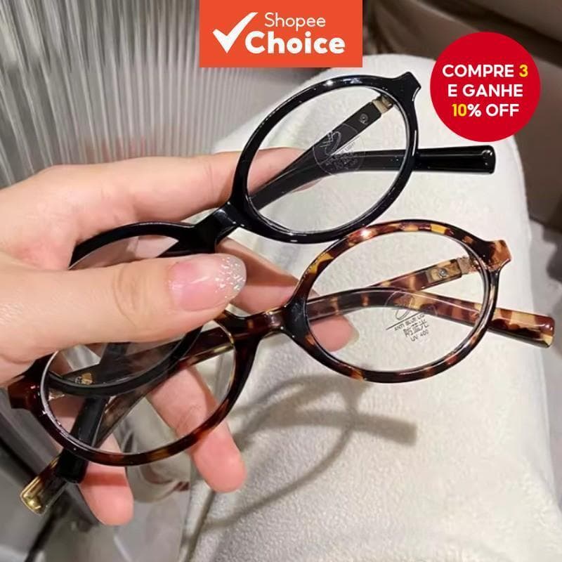 Óculos Vintage Com Estampa De Leopardo , Armação Oval , Bloqueio De Luz Azul Para Mulheres E Homens