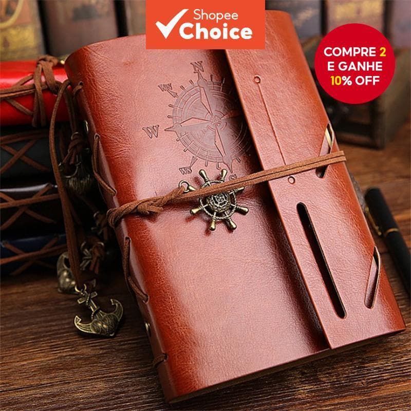 Caderno Retro Do Diário Couro Viajante , Tamanho Pequeno Da Capa Macia , Interno Substituível Papel De Embalagem