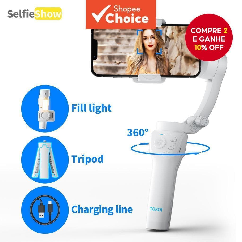 Estabilizador de Celular Gimbal Três Eixos Anti-Vibração Inteligente Cabeça de Câmera M01 para Fotografia Ao Vivo