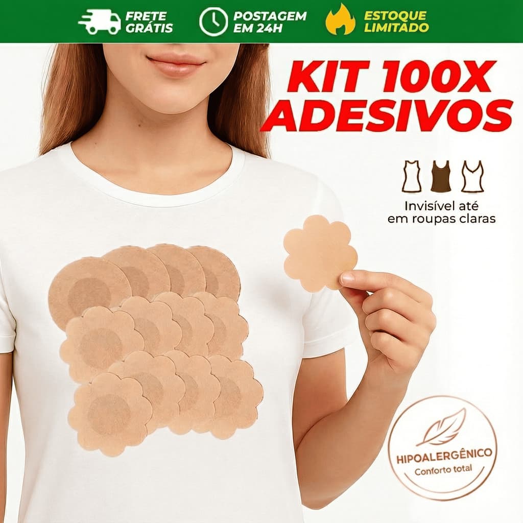 Kit 100xTapa Seios Adesivo Invisível Hipoalergênico 7,5cm Protetor para Mamilo Envio 24h