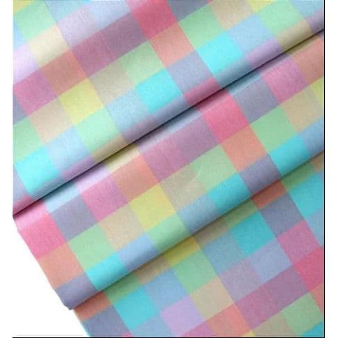 Tecido Tricoline Xadrez Candy Color - Artesanalle - 50 x 150 cm