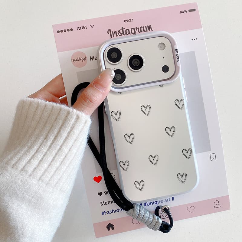 Capa de celular da coração de amor negro com iPhone 17 16 15 14 13 12 11 PRO MAX XS XR 7 8PLUS SE AIR casca macia