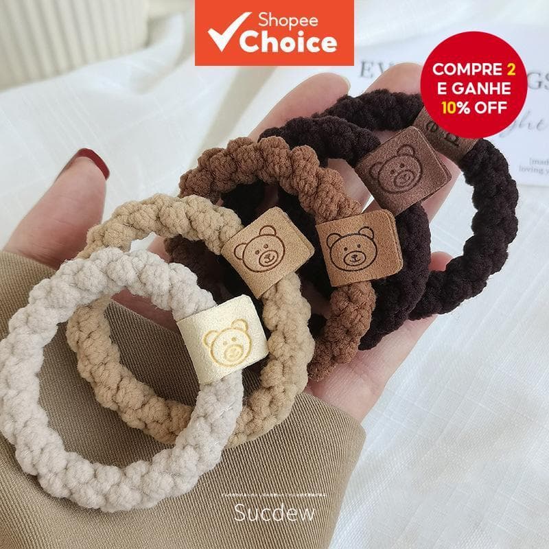 5 Peças De Laços De Cabelo De Urso Elásticos Altos Para Mulheres E Meninas Acessórios
