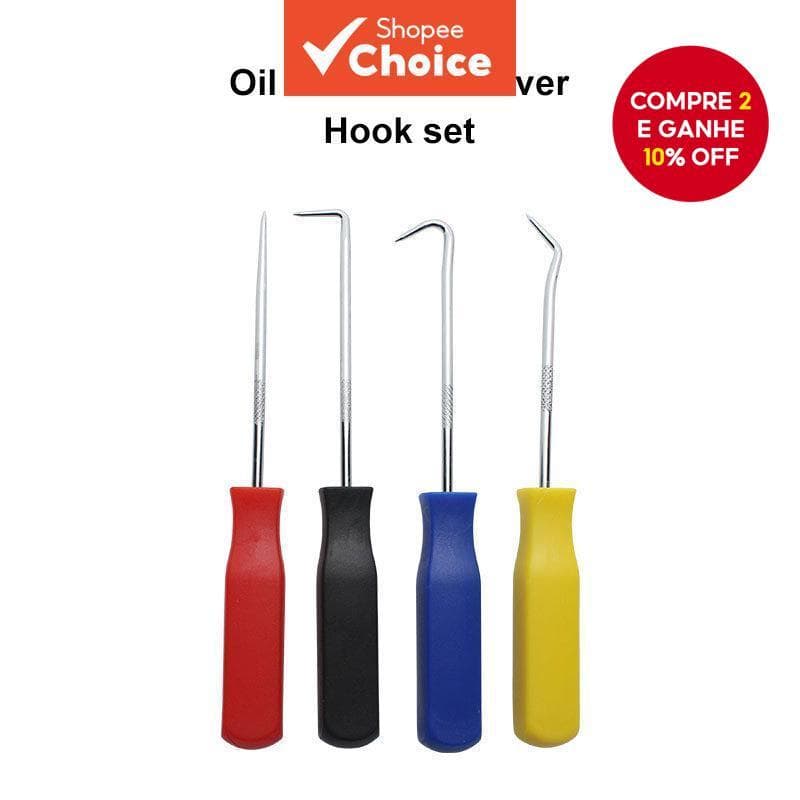 Gancho de Vedação Óleo Ferramenta de Reparo Automático Chave Conjunto 4 Peças Desmontagem Montagem Cabo Quadrado Pequeno