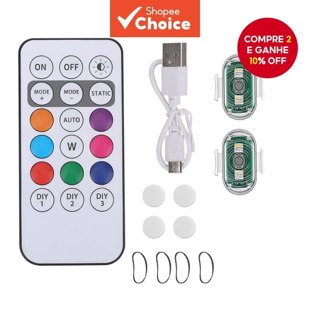 7 Cores Remoto RGB LED Aeronaves Luz Estroboscópica Motocicleta Sem Fio Anti-Colisão Aviso De Segurança Traseira