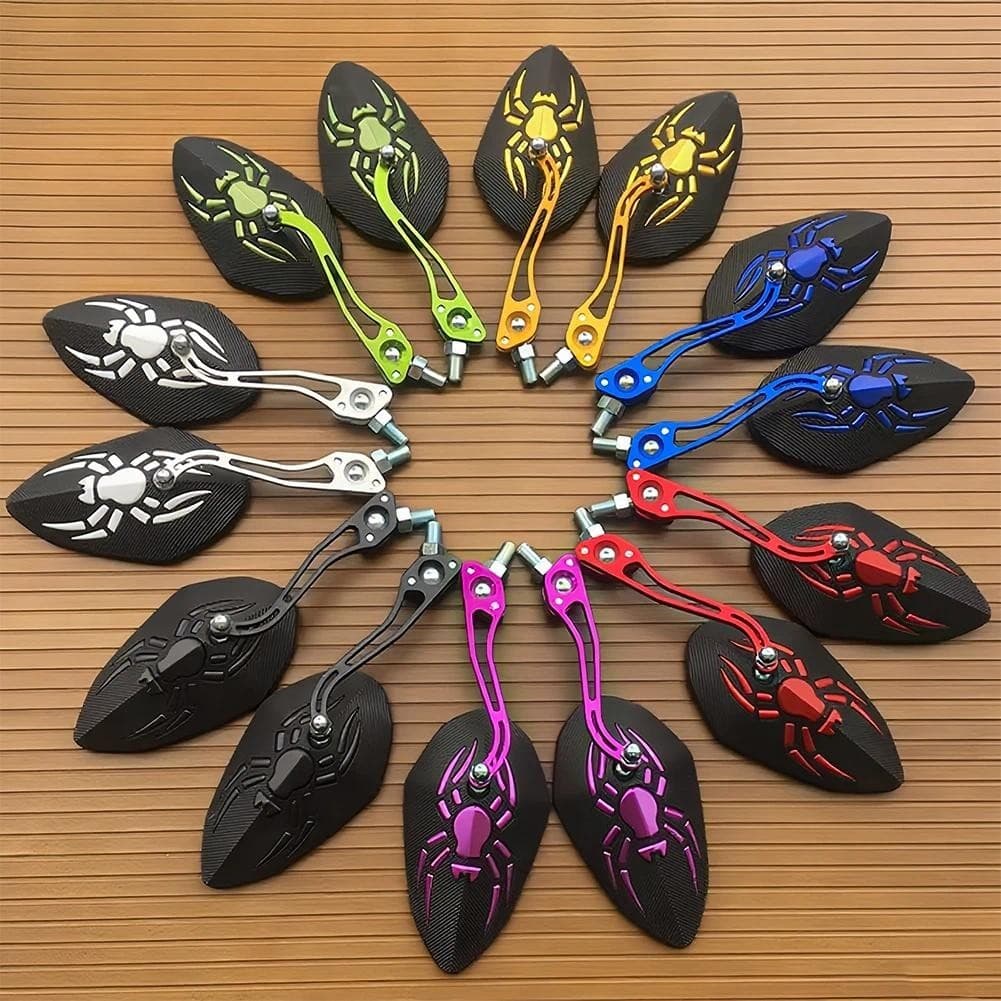 2 Pçs Universal Motocicleta Espelho Retrovisor Modificação Aranha Espelhos Refletor Bicicleta Acessórios Para Honda Yama