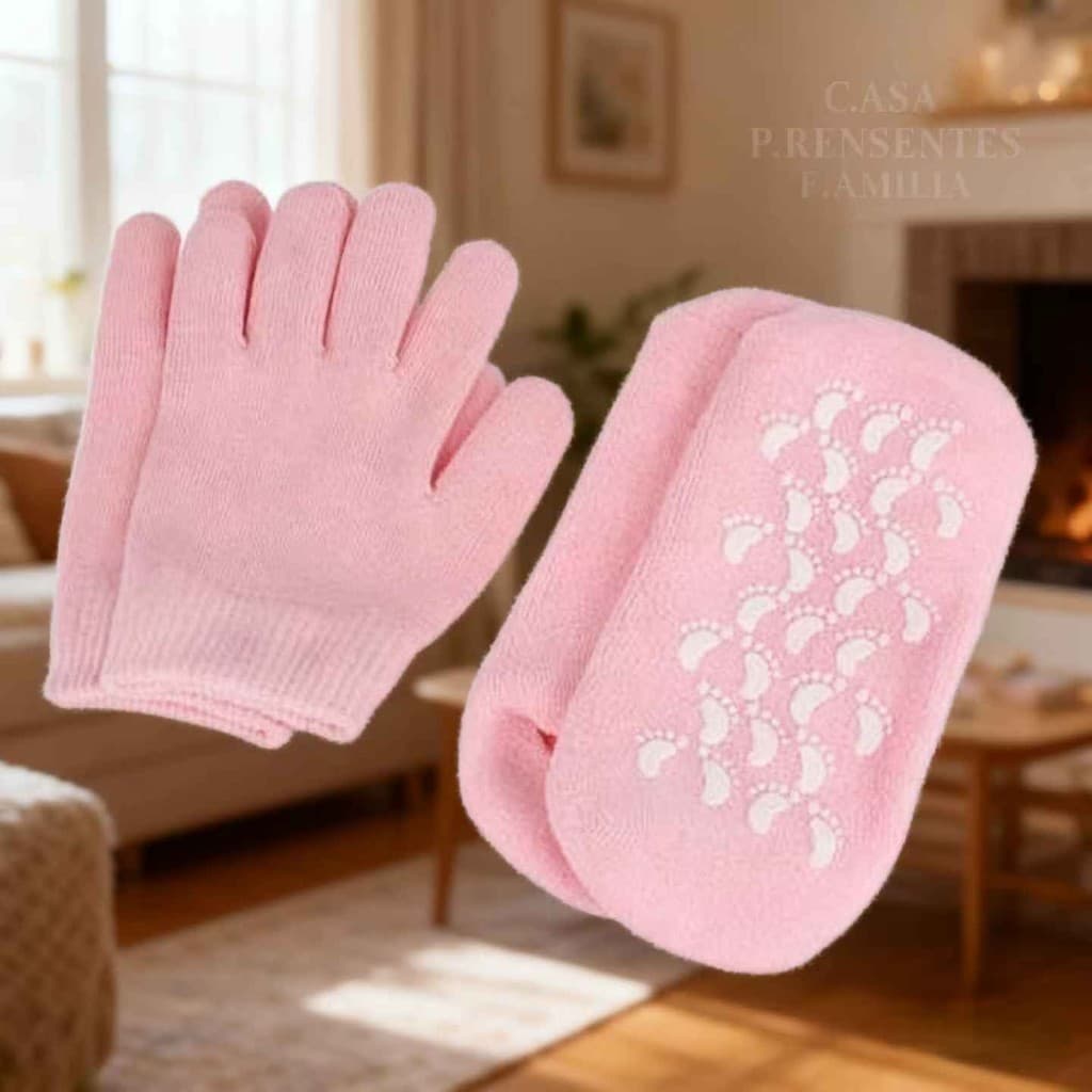 Meias e Luvas de Hidratação para Mãos e Pés – Reutilizável e Hidratante Contra Ressecamento
