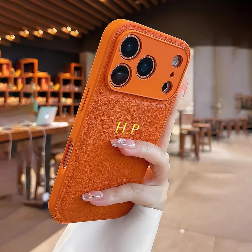 Nome Personalizado Caso De Telefone De Couro Falso Para iPhone 17 16 15 14 13 Pro Max Plus Ar Iniciais Personalizadas DI