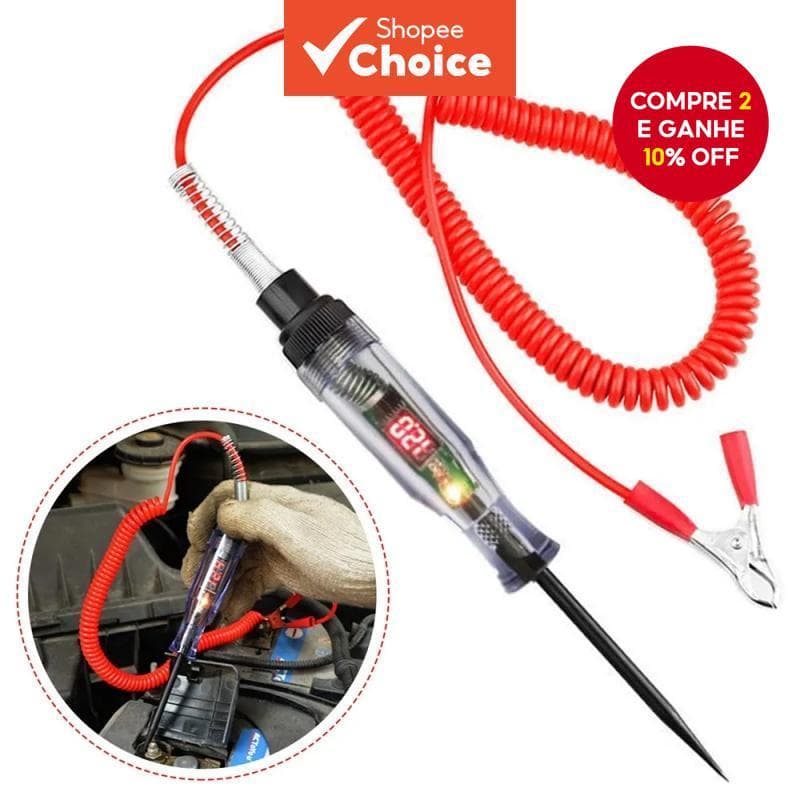 Testador De Circuito De Tensão De Carro Display LED Caneta De Sonda Longa 6V-24V Reparo Automático