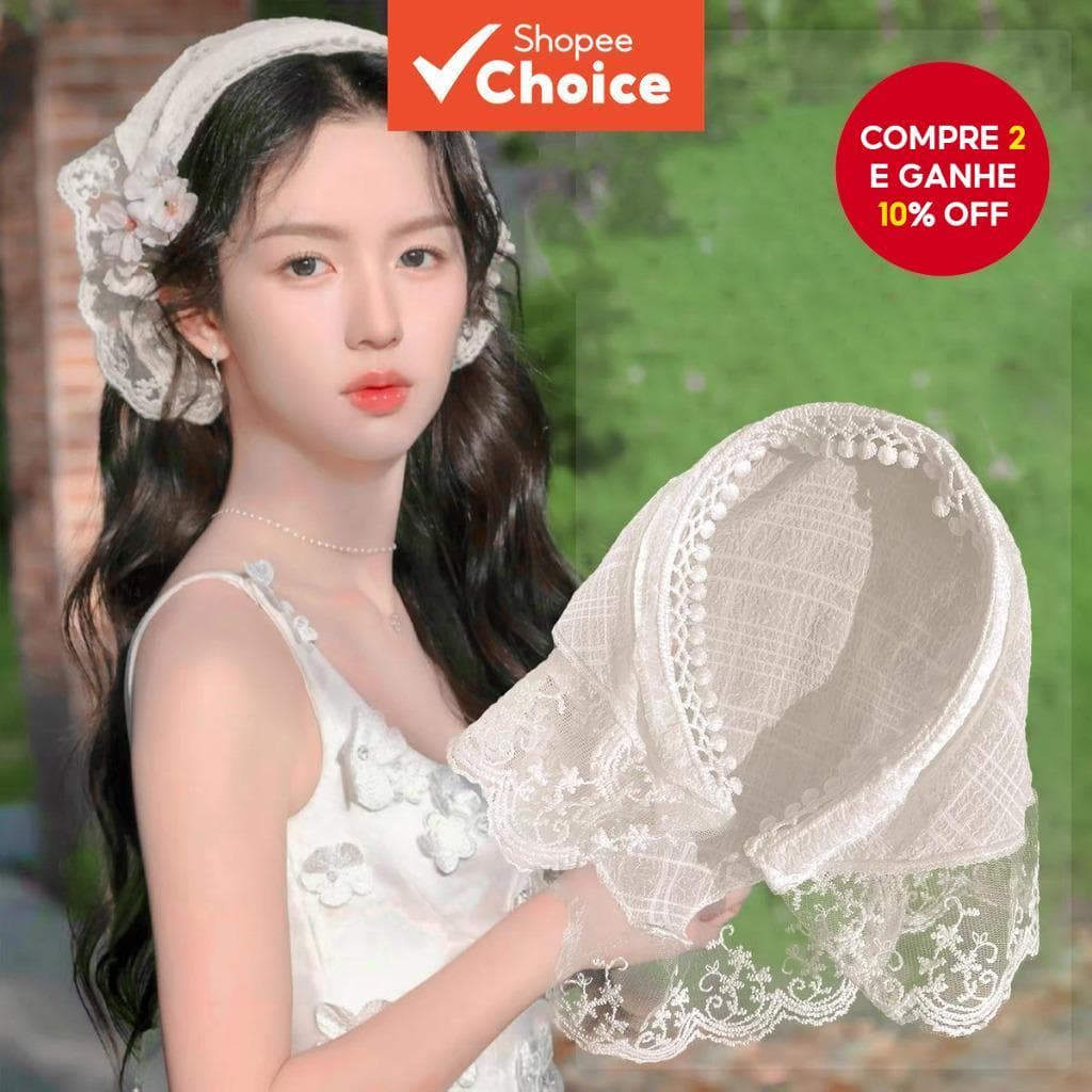 Tiara De Renda Quadrada Coreana Para Férias Na Praia Feminina , Presente Simples De Aniversário De Estudante