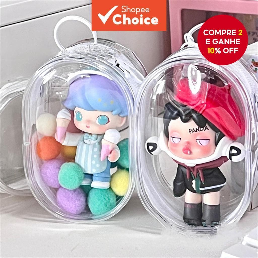 Bolsa De Armazenamento De Boneca Transparente Pingente Capa Protetora Para Decoração De Charme De