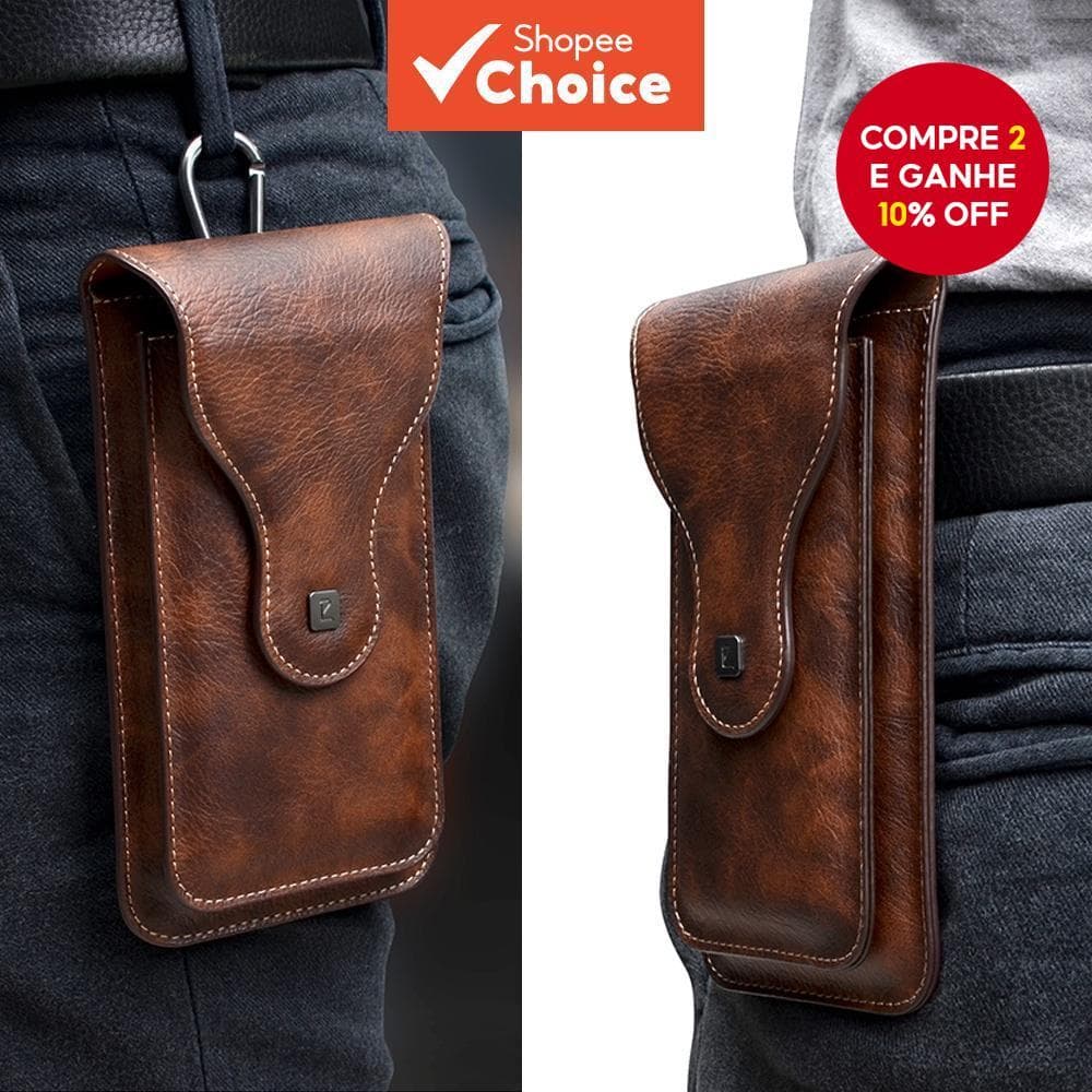 VIETAO Cinto Clipe Saco da Cintura Carteira Caso de Telefone 2 Bolsas Universal Couro