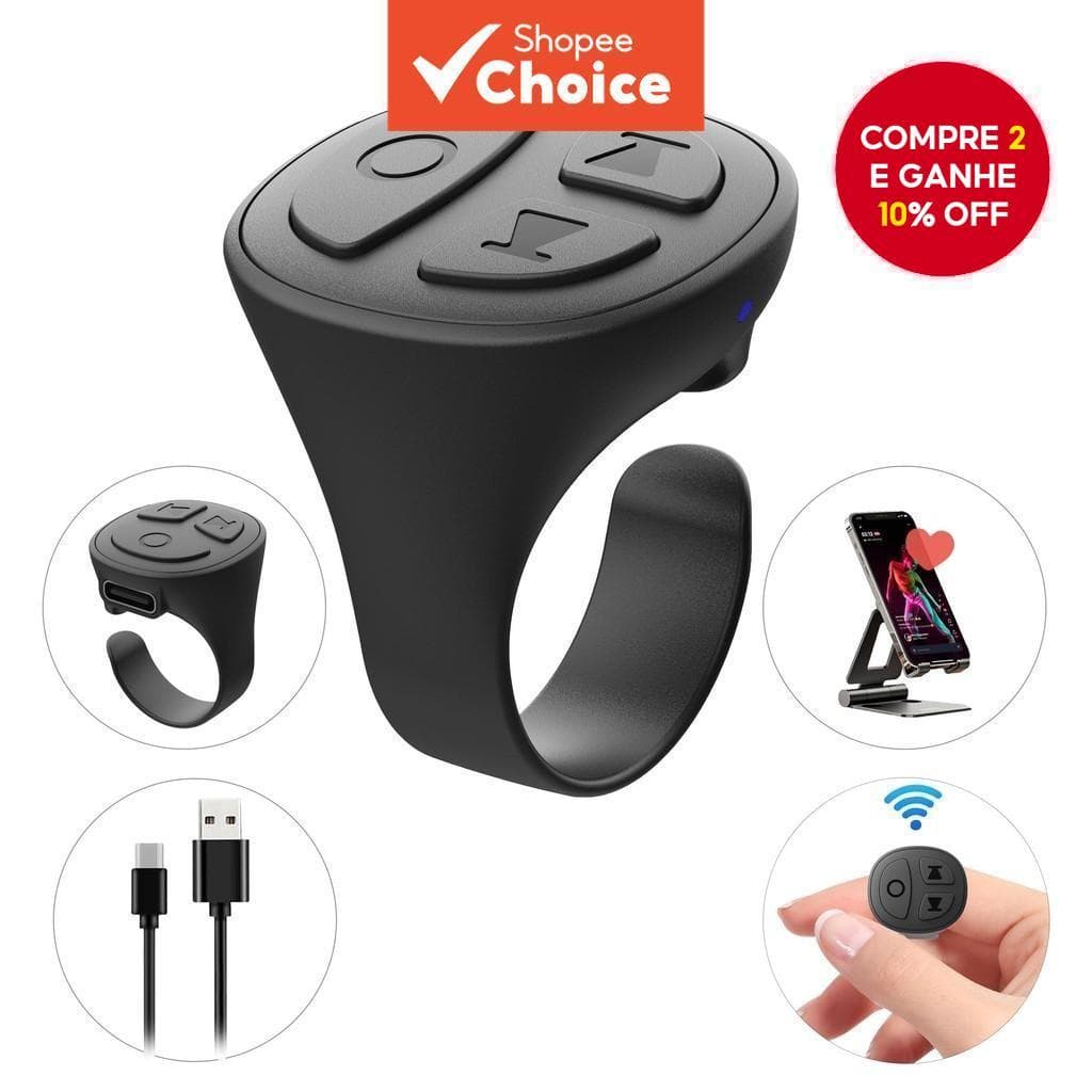 Controle Remoto para Tik Tok, Virador de Páginas para iPad iPhone, Controle Remoto Bluetooth para Gravação de Vídeo,