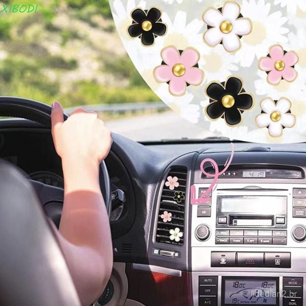 XIBODI 4 Peças Clipe De Ambientador De Carro , Acessórios De Decoração Inter Ventilação De Ar Colorido , Flor De Margari