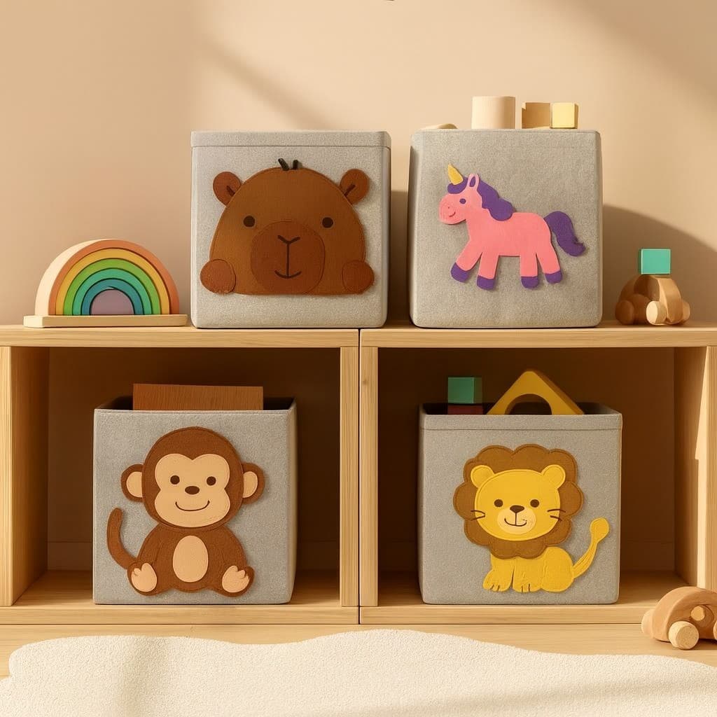 Caixa Organizadora Cesto Dobravel em TNT Multiuso Brinquedo Infantil Quarto Bebê Decorativa