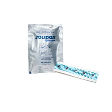 Eletrodo ECG Quadrado 44x32mm Adulto e Infantil C/ 50 Unidades - Solidor