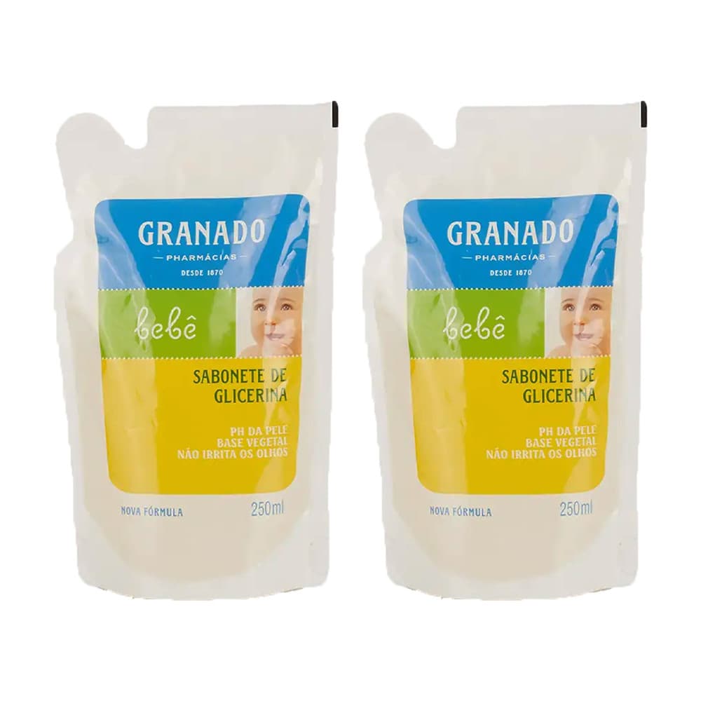 Kit 2 Refil Sabonete Líquido de Glicerina Granado Bebê Tradicional 250ml