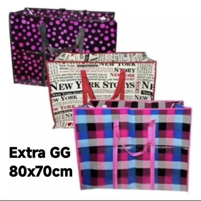 Bolsa Sacolão Impermeável com Zíper – 80x60 -- Viagem, Praia, Compras e Mudança