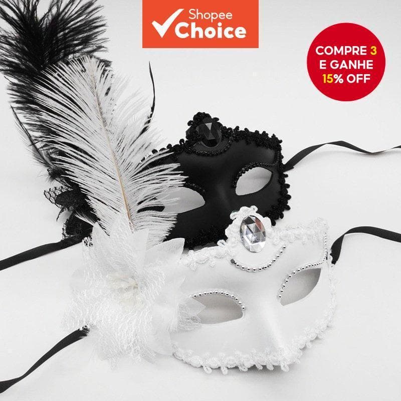 Máscara Meia Facial De Veneza Para Mulheres – De Máscaras Elegante Com Flores Laterais E Penas De Avestruz Festas