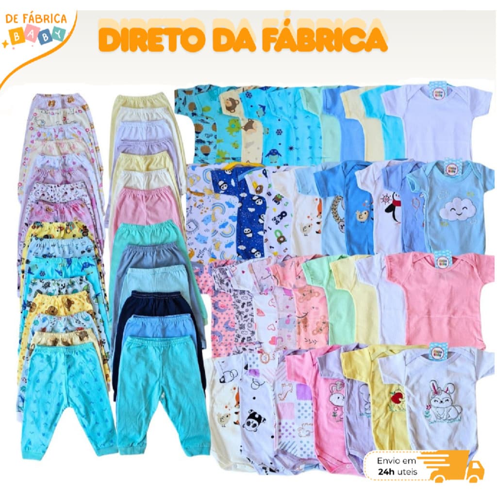 Kit 6 Peças Body Bebe Mijao Bebe Menino ou Menina 100% Algodão Recem Nascido Maternidade