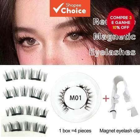 Kit De Cílios Postiços Magnéticos-Inclui Ferramenta De Ondulação , Fácil Aplicação , Reutilizável
