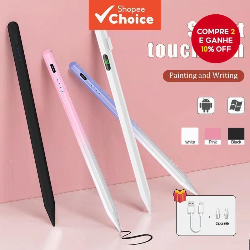 Caneta Capacitiva Universal Para Tela De Toque , Tablet De Ponta Plana Projetada Com Clipe Pintura Android Pro