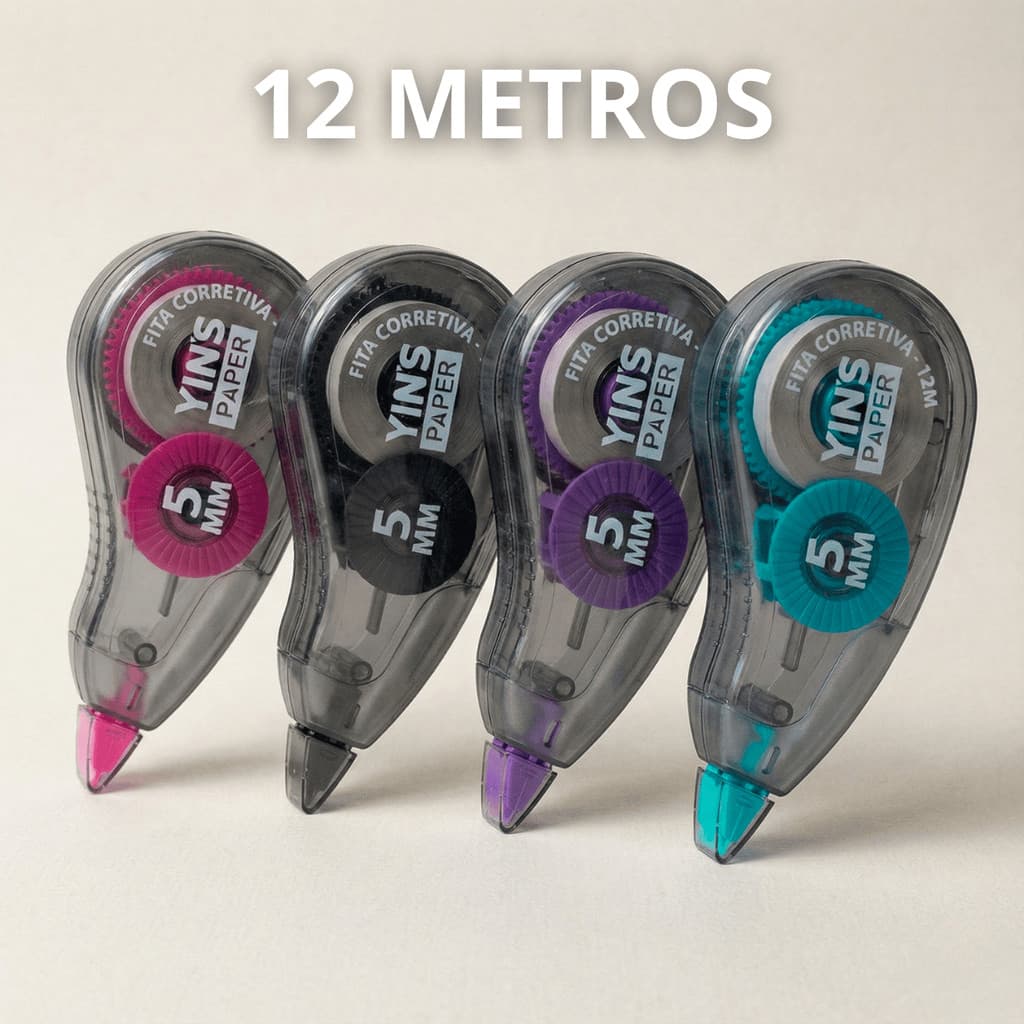 Corretivo Fita Yins Secagem Rápida Não Borra Escolar Escritório 5mm Fácil de Usar Sem Cheiro Forte 
