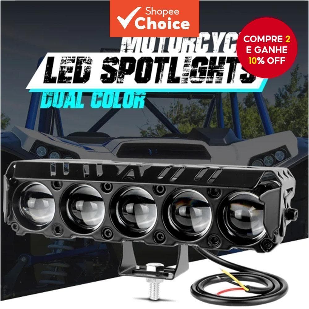 Nova Luz de Condução LED Dual Color com 6 Lentes para Veículos (12V/24V)