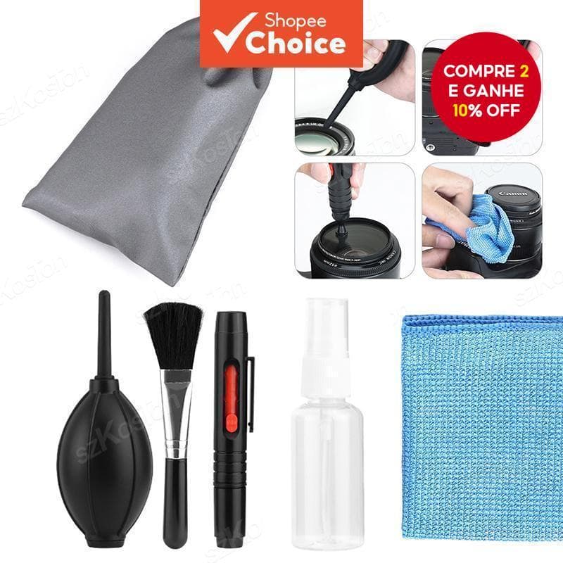 Conjunto De Limpeza De Câmera Digital Sem Espelho 6 Em 1 Limpadores De Teclado De Laptop Soprador De Ar Para Pano Lente