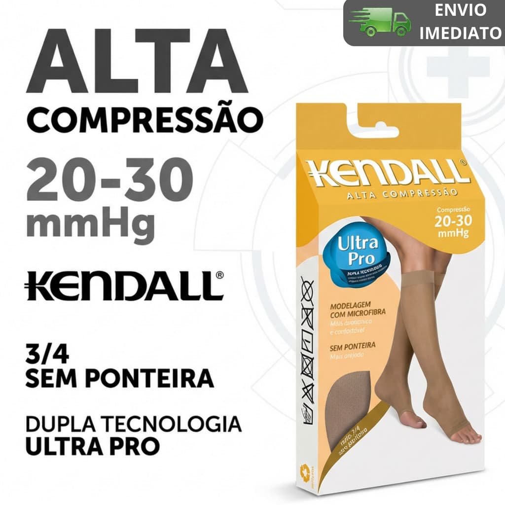Meia Kendall Alta Compressão 20-30mmHg 3/4 s/ Ponteira cor Mel