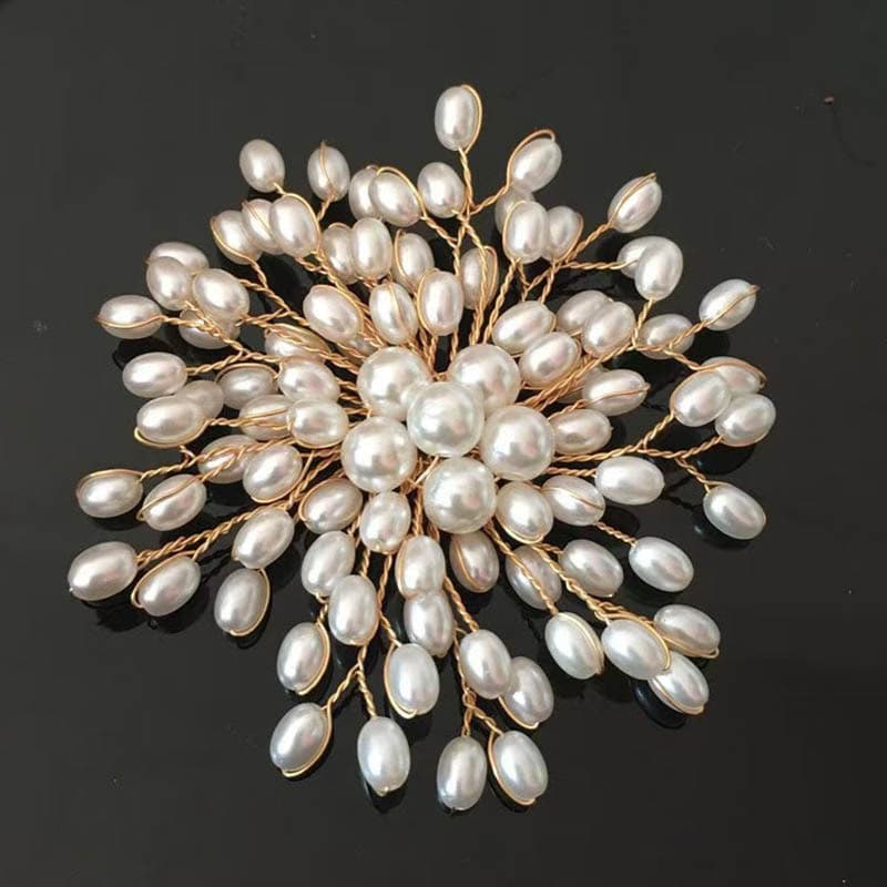 Broche de pérola tecido à mão adequado para acessórios de moda feminina para ternos, casamentos e presentes, presentes d