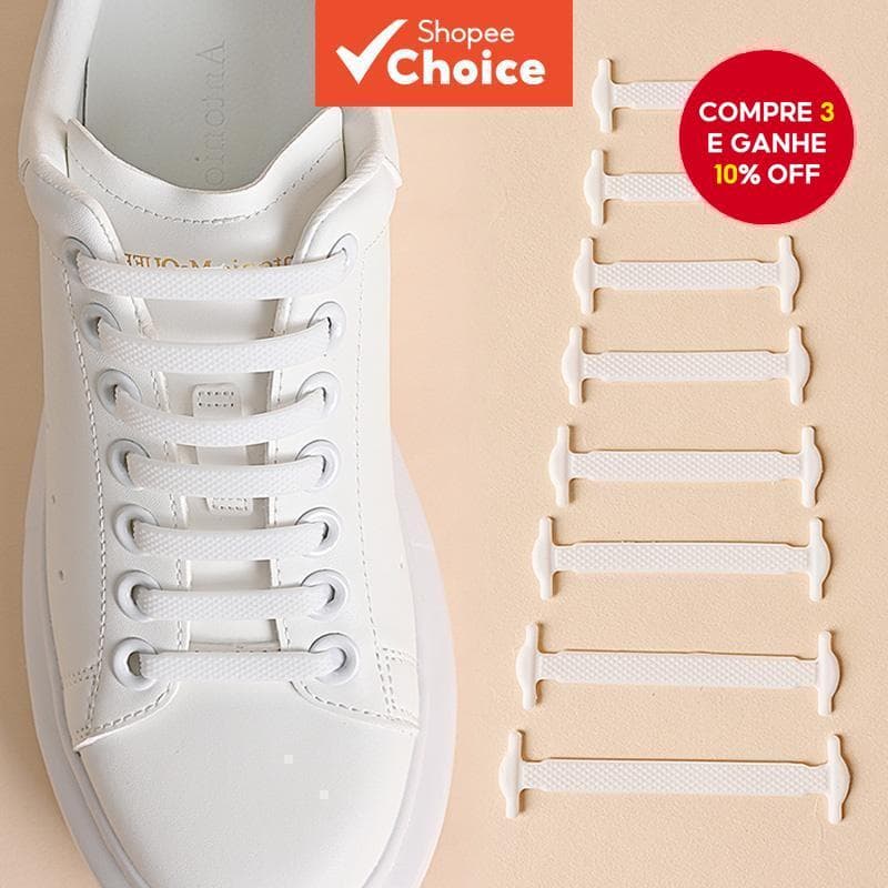 Conjunto de 16 peças de cadarços de silicone sem laço, elásticos e confortáveis para um estilo sem esforço.