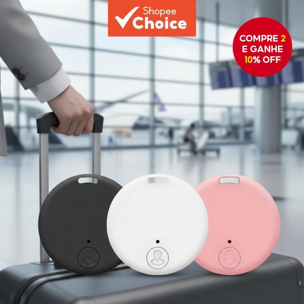  Rastreador Bluetooth redondo para iOS e Android com alcance de 15m, alertas de localização por aplicativo para pets,