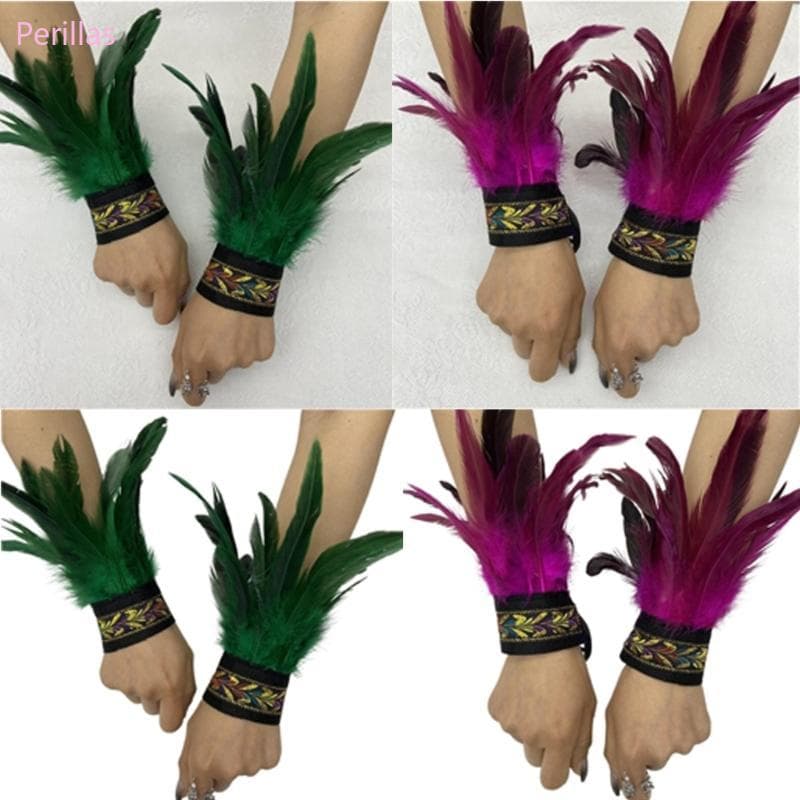 Perillas Punhos Pulso Punk Pena Pulseira Traje Halloween Braçadeira