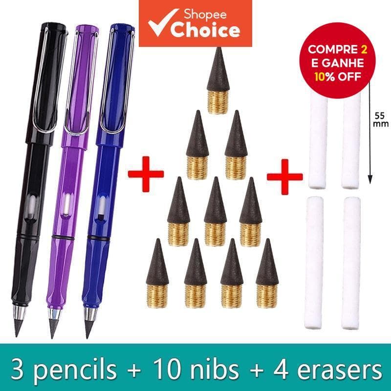 Lápis Infinity Sem Afiação Eternidade Canetas Ilimitadas Kawaii Suprimentos de Arte Escolar Presentes