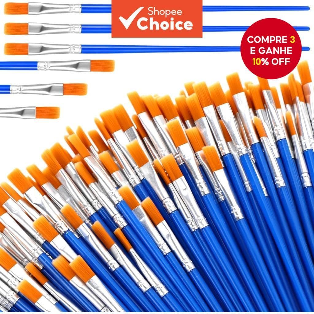 50 Pçs Pincéis Planos Em Massa Pequenos Mini Artista De Cabelo De Náilon Para Óleo Acrílico Aquarela Lona Rosto Artesana