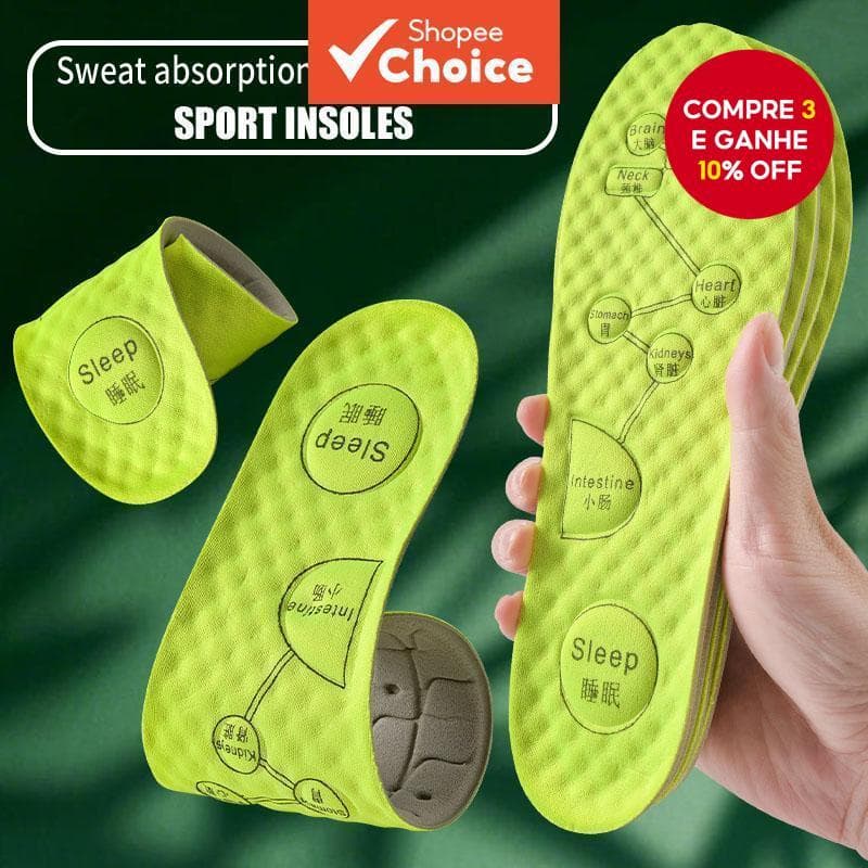 Palmilhas De Acupressão Respiráveis-Desodorantes Absorventes De Suor Para Corrida