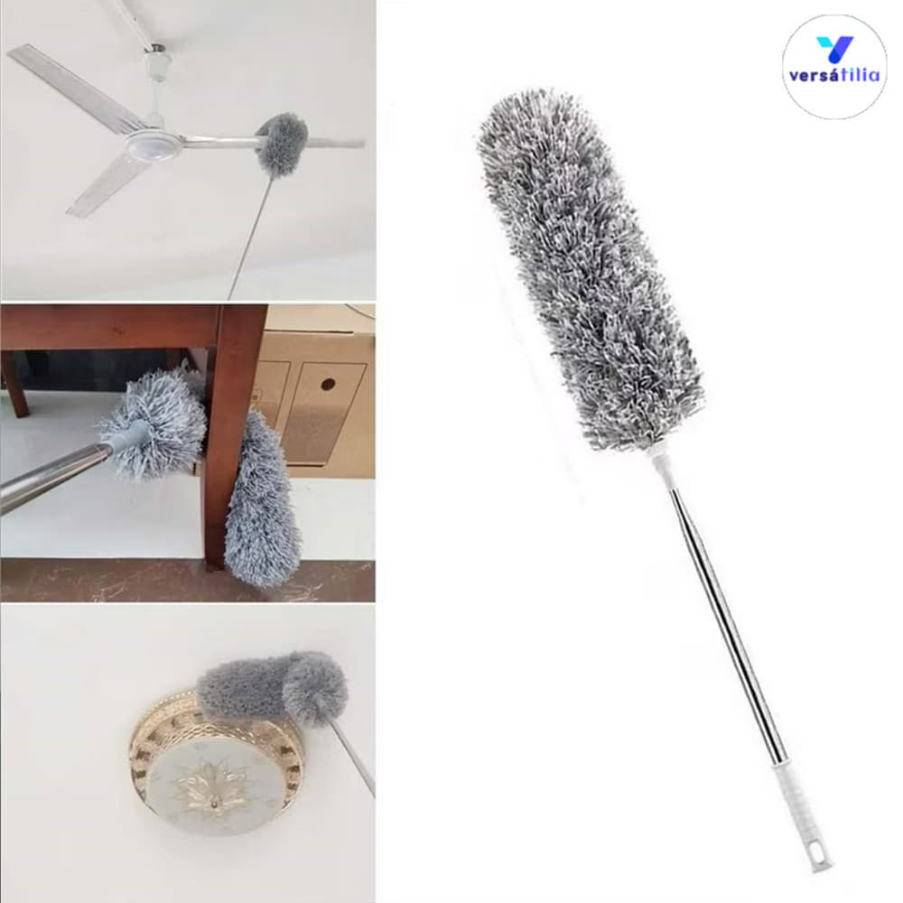Sistema de Limpeza para Alturas com Cabo Telescópico 280cm – Acessório para Ventilador, Ar Condicionado e Molduras