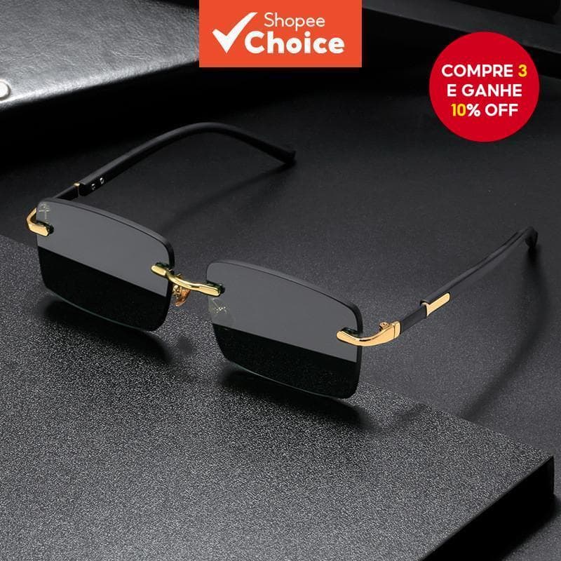 Óculos De Sol Gradientes Sem Aro Femininos Com Proteção UV400 Da Moda